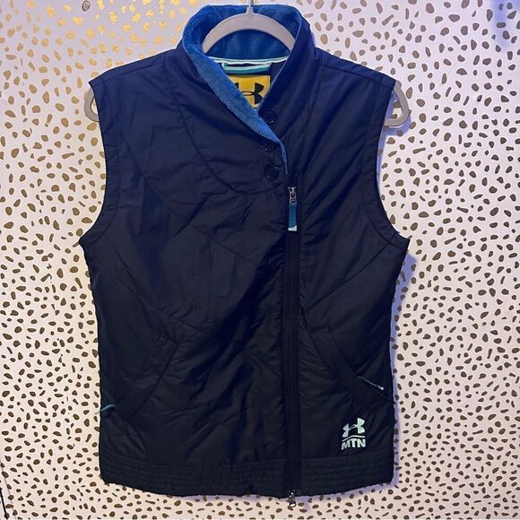 Under Armour MTN Women’s vest size large, Blue Sherpa Collar - Picture 1 of 7